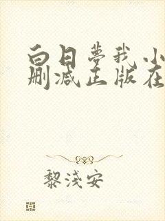 白日梦我小说无删减正版在线阅读