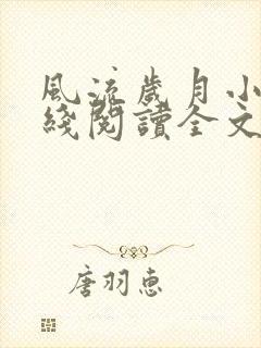 风流岁月小说在线阅读全文无弹窗封面