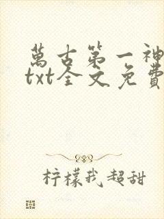 万古第一神小说txt全文免费下载