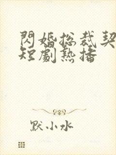 闪婚总裁契约妻短剧热播封面