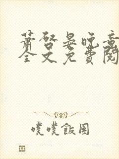 萧启晏晚意小说全文免费阅读