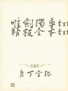 唯剑独尊txt精校全本txt封面