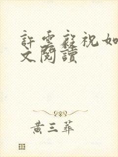 许云毅祝如星全文阅读