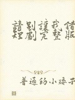 请别让我错过你短剧完整版