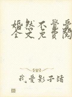 婚然不觉爱上你全文免费阅读封面