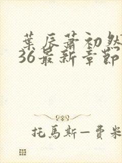 叶辰萧初然7136最新章节更新