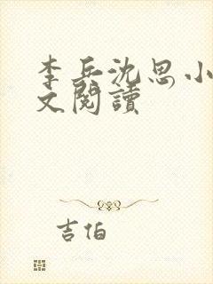 李兵沈思小说全文阅读