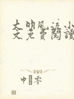 大明风流小说全文免费阅读txt完结版