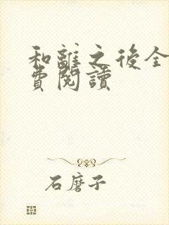 和离之后全文免费阅读封面