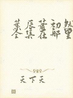 叶辰萧初然免费全集在哪里看封面