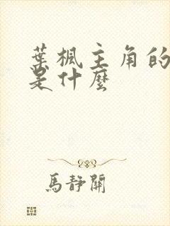叶枫主角的小说是什么