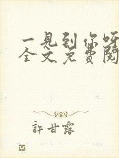 一见到你呀小说全文免费阅读