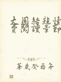 大团结亲情会免费阅读章节封面