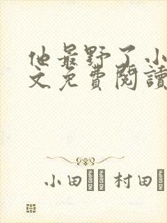 他最野了小说全文免费阅读无弹窗