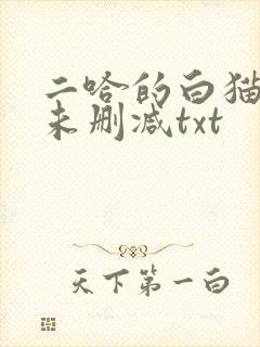 二哈的白猫师尊未删减txt
