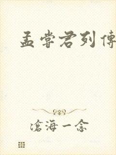 孟尝君列传封面