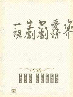一生只爱你 电视剧剧情介绍封面