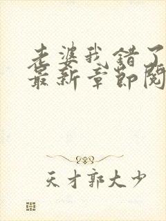 老婆我错了小说最新章节阅读全文封面