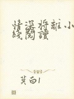 情深将离小说在线阅读