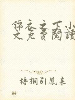 锦衣之下小说全文免费阅读无弹窗