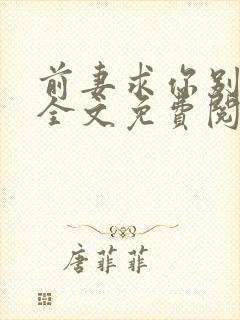 前妻求你别改嫁全文免费阅读总裁