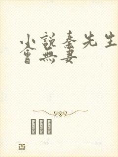 小说秦先生,后会无妻