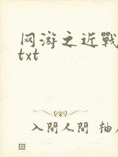 网游之近战法师txt