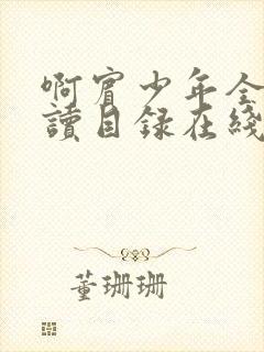 啊宾少年全文阅读目录在线