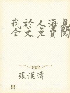 我于人海见过你全文免费阅读