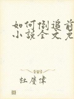 如何倒追前男友小说全文免费阅读封面