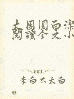 大团圆白洁免费阅读全文小说