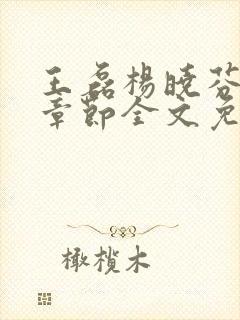 王磊杨晓芬最新章节全文免费阅读小说
