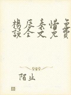 杨辰秦惜免费小说全文免费阅读