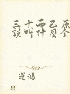 三十而已原著小说叫什么全文阅读