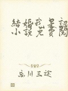 结婚我是认真的小说免费阅读全文