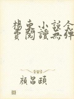 杨东小说全文免费阅读无弹窗