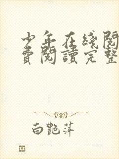 少年在线阅读免费阅读完整版封面