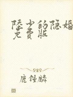 陆少的隐婚罪妻免费版
