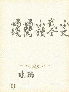 妈妈小武小说在线阅读全文