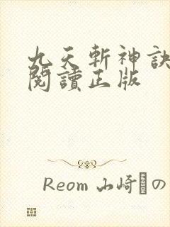 九天斩神诀免费阅读正版封面