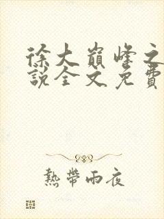 徐大巅峰之路小说全文免费阅读