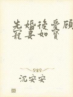 先婚后爱顾先生宠妻如宝