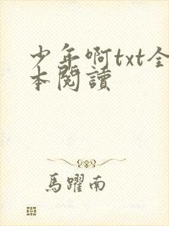 少年啊txt全本阅读