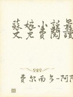 苏婉小说最新全文免费阅读