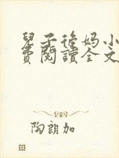 儿子后妈小说免费阅读全文