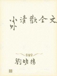 小清欢全文 番外封面