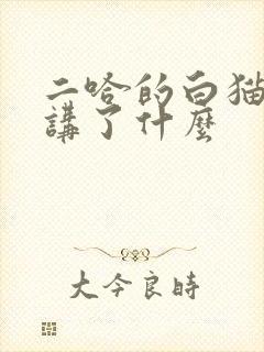 二哈的白猫师尊讲了什么