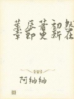 叶辰萧初然最新章节更新在线阅读