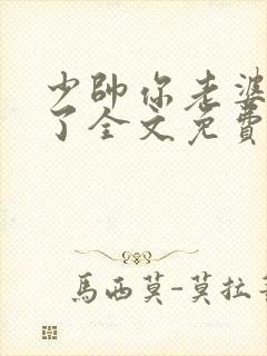 少帅你老婆又跑了全文免费阅读无弹窗封面