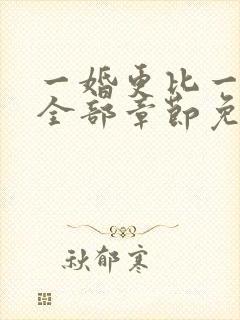 一婚更比一婚高全部章节免费阅读